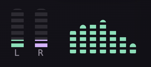 The player's stereo meter beside the equalizer's bars